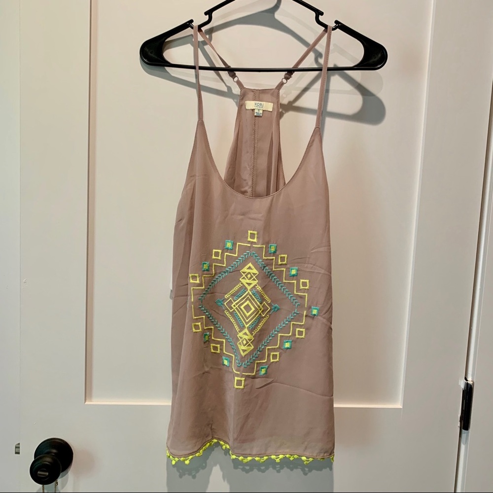 Kori America Embroidered Tank Top -BRAND NEW